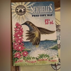 Seychelles Tourist souvenir antique style pocket map booklet